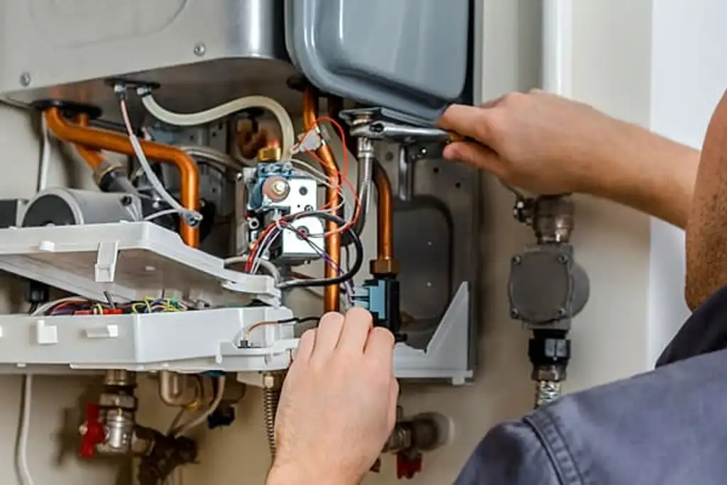A Videtta engineer servicing a boiler in Flitwick
